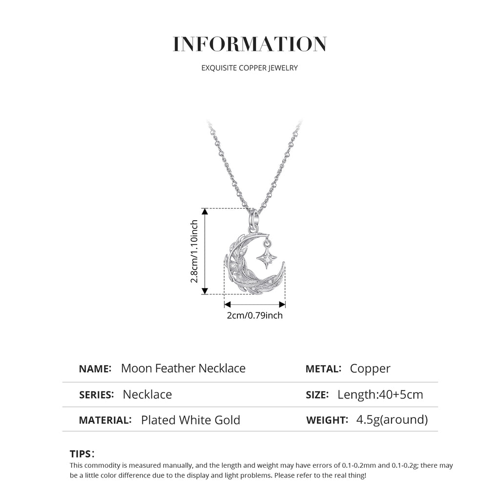 Moon & Feather Necklace