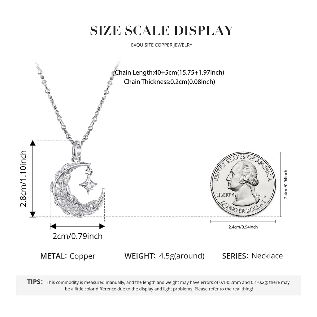 Moon & Feather Necklace