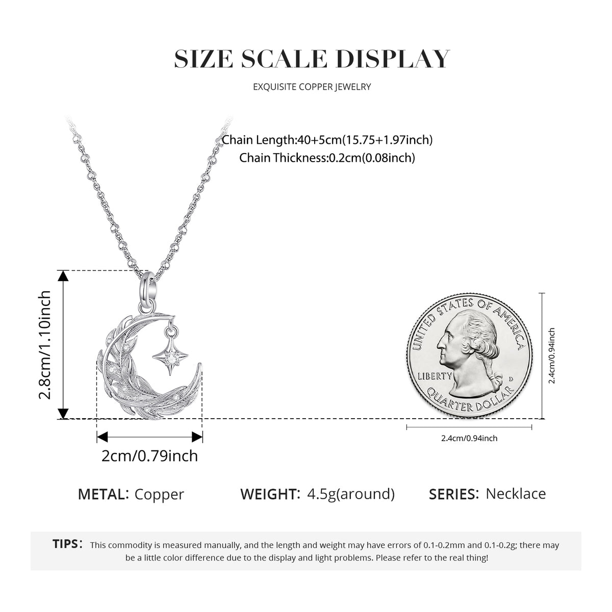 Moon & Feather Necklace