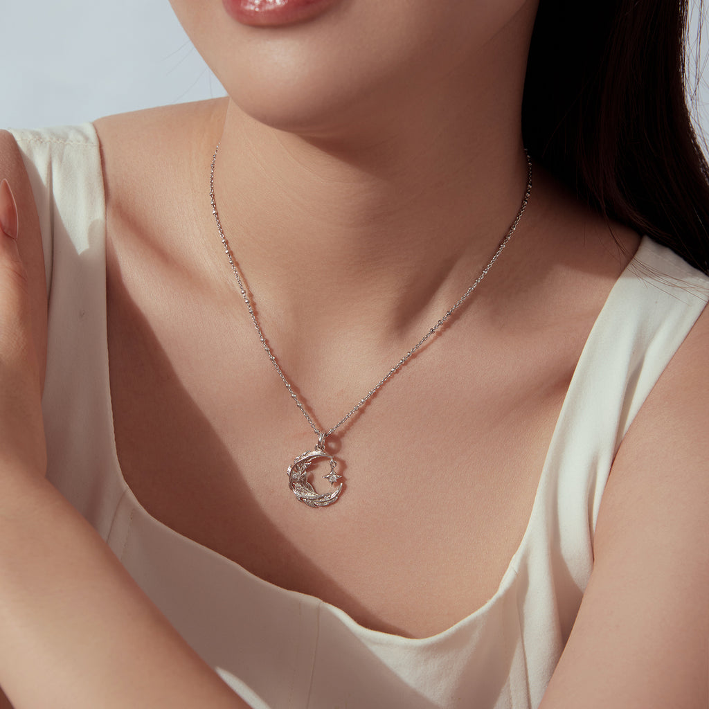 Moon & Feather Necklace