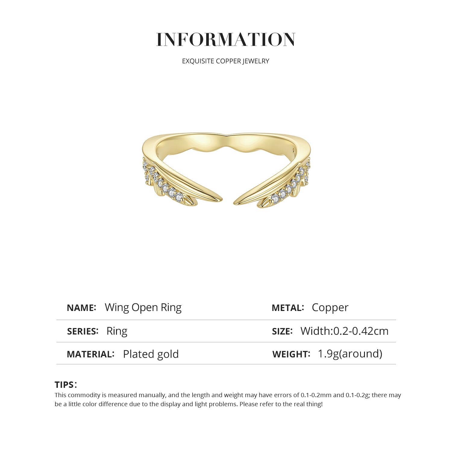 Wing Open Ring