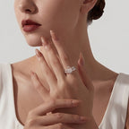 BAMOER Round Halo Stackable Ring