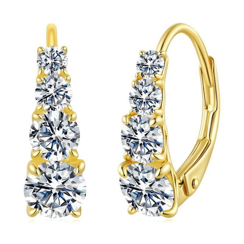 Cascading Moissanite Earrings in 925 Sterling Silver