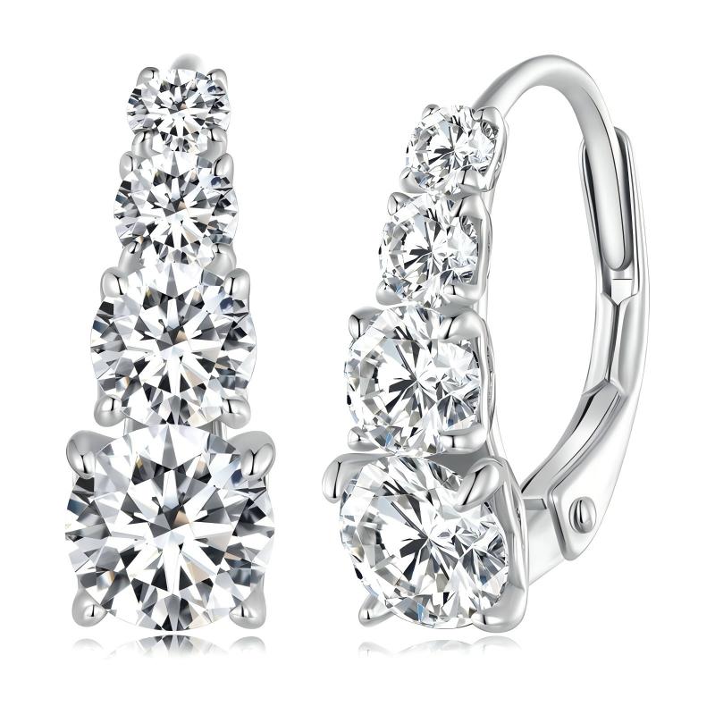 Cascading Moissanite Earrings in 925 Sterling Silver