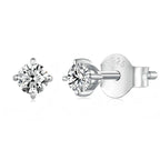 Simple moissanite stud earrings in 925 silver