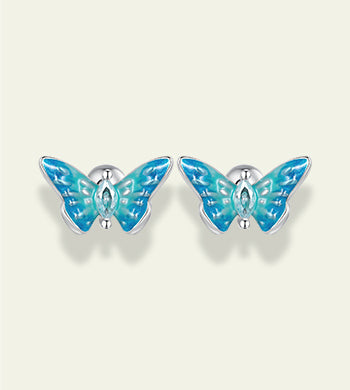 BAMOER Azure Butterfly Earrings